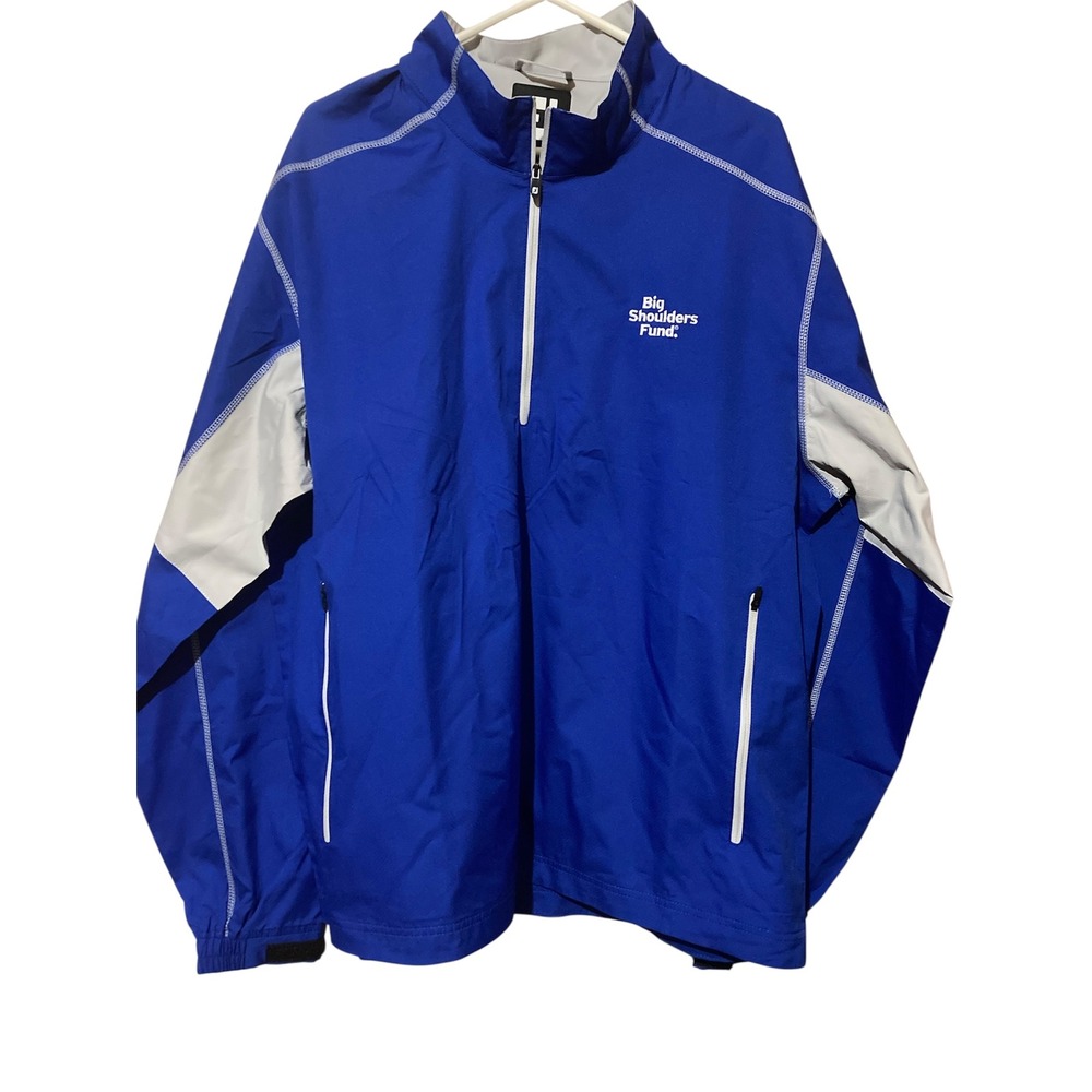 FootJoy Sport Windshirt Mens XL Royal Blue‎ Silver Half Zip Golf Pullover